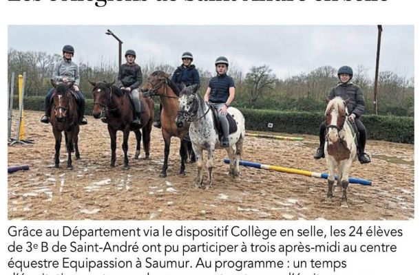 Les élèves de 3eB en selle